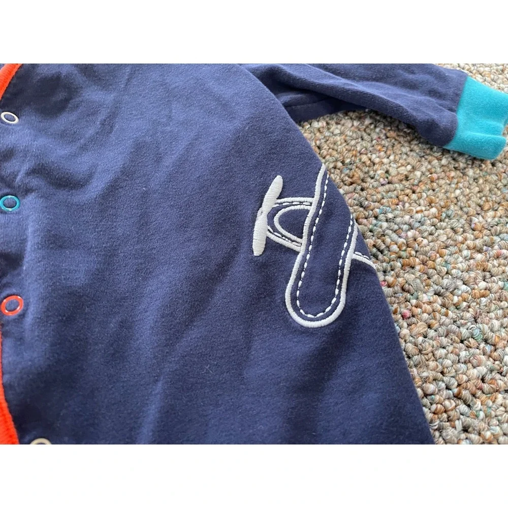 Offspring Boys Blue Airplane Sleeper 6M